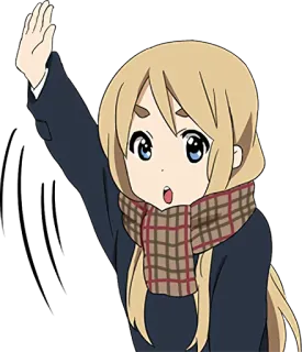 ✋ anime, girl, blonde, waving, cute telegram sticker