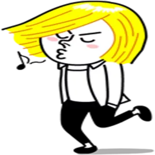 😚 การ์ตูน, ผมบลอนด์, ทำปากคว่ำ, ตัวละคร, ผู้หญิง telegram sticker