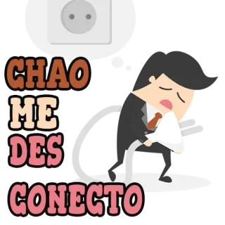 🙈 CHAO ME DESCONECTO disconnesso, stanco, uomo, cartone animato telegram sticker