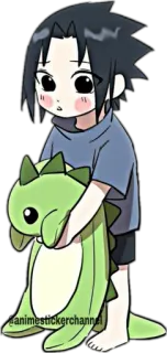 😋 Sasuke Uchiha Naruto @animestickerchannel anime, sasuke, uchiha, naruto, chibi, sticker telegram sticker