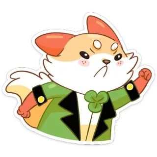 😡 лиса, злой, мультфильм, милый, животное, персонаж, клевер whatsapp sticker