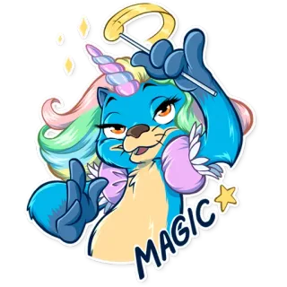 🦄 MAGIC Magie, Einhorn, süß, Fantasy, Otter, Cartoon, Aufkleber, Figur telegram sticker
