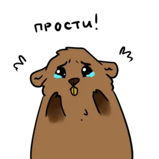 😞 berang-berang, menangis, sedih, binatang, kartun, tertekan, air mata whatsapp sticker