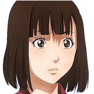 😐 Anime, Mujer, Pelo Castaño, Dibujo Animado, Chica whatsapp sticker