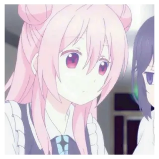 🎀 Anime, Postać, różowe włosy, Manga whatsapp sticker