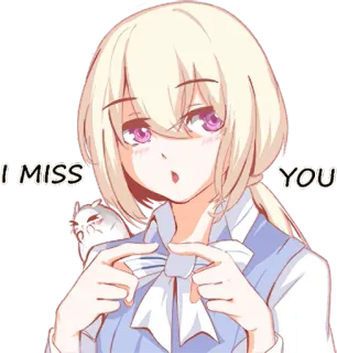🙄 I MISS YOU anime, girl, cute, miss, you telegram sticker