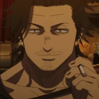 ☘️ Yami Sukehiro Black Clover Anime, Black Clover, Yami Sukehiro, Magierkönig, Manga, Rauchen whatsapp sticker