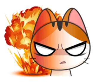 👿 猫, 怒り, 爆発, オレンジ猫, 漫画 telegram sticker