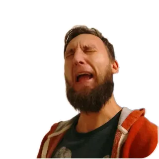 🧔 плачет, грустный, расстроенный, эмоциональный, мужчина, портрет whatsapp sticker