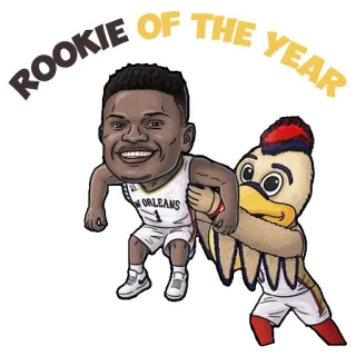 😲 Zion Williamson ROOKIE OF THE YEAR Basketball, Sportler, Rookie des Jahres, Sport, Maskottchen, Cartoon, Zion Williamson telegram sticker