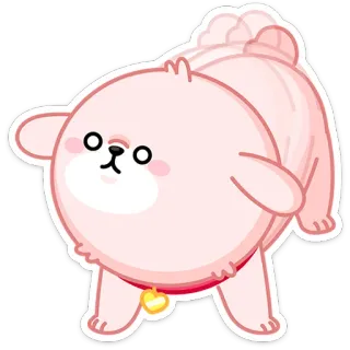🐕 cachorro, fofo, animal, animal de estimação, rosa, desenho animado, kawaii telegram sticker