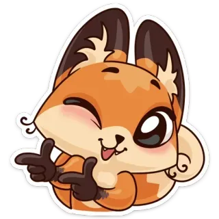 😉 fox, animal, cute, cartoon, sticker telegram sticker