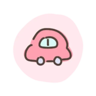 💓 Auto, Fahrzeug, Transport, Rosa, Süß, Cartoon whatsapp sticker