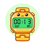 ⏳ SUN นาฬิกา, ดิจิทัล, เวลา, น่ารัก, คาวาอิ telegram sticker
