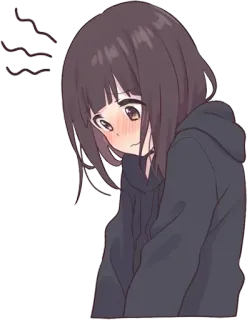😳 动漫, 女孩, 角色, 可爱, 贴纸 whatsapp sticker