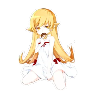 😊 Shinobu Oshino Monogatari อนิเมะ, แวมไพร์, โดนัท, คาวาอิ, ชิโนบุ โอชิโนะ, โมโนกาตาริ, น่ารัก telegram sticker