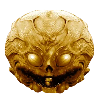 🐣 Schädel, Gold, gruselig, Horror, Monster telegram sticker