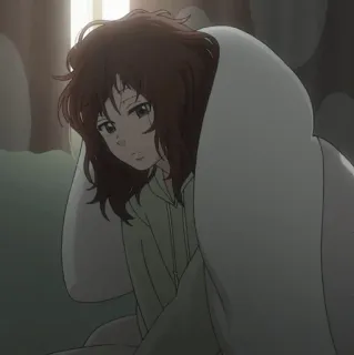 🥡 anime, girl, sad, bed telegram sticker