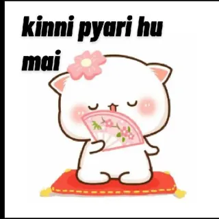 😌 kinni pyari hu mai gato, lindo, kawaii, dibujos animados whatsapp sticker
