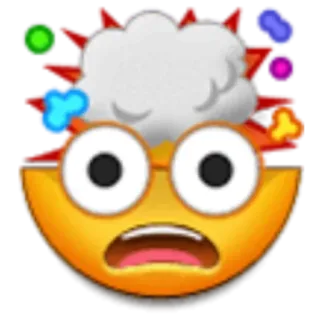 🤯 emoji, shocked, explosion, mind blown telegram sticker