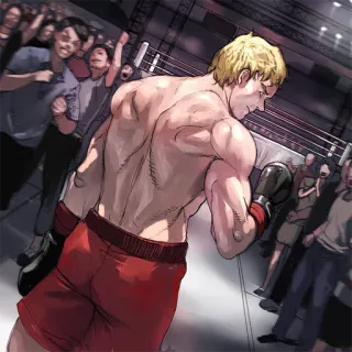 🥊 มวย, นักสู้, กีฬา, นักกีฬา, ฝูงชน telegram sticker