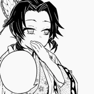 🦋 Shinobu Kocho Demon Slayer Аниме, Манга, Клинок, рассекающий демонов, Шинобу Кочо, Фанатское творчество, Черно-белое whatsapp sticker