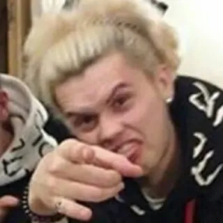 😛 가리키는, 사람, 젊은 성인, 얼굴 telegram sticker