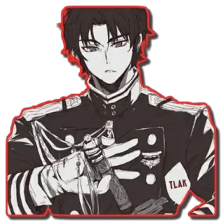😠 TLAK Anime, Militär, Uniform, Offizier, Charakter telegram sticker