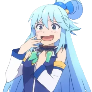😱 Aqua Konosuba anime, dibujos animados, personaje, fanart, Aqua, Konosuba telegram sticker