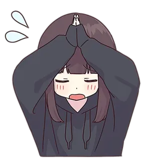 🙏 anime, girl, pleading, sad, embarrassed, kawaii, cute telegram sticker