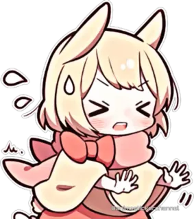 😣 Anime, Kawaii, Süß, Chibi, Illustration, Aufkleber, Cartoon telegram sticker