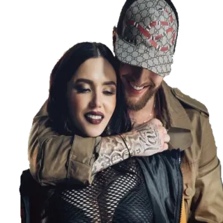 😴 coppia, abbraccio, uomo, donna, cappello, sorriso telegram sticker