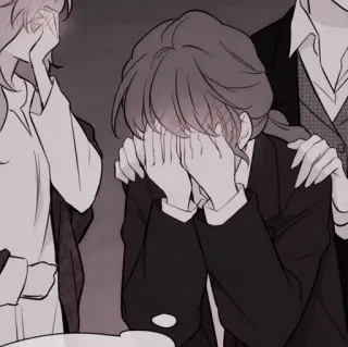 ✖️ crying, sad, emotional, mourning, anime style, manga style whatsapp sticker