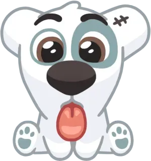 😝 chien, chiot, mignon, animal, dessin animé, autocollant whatsapp sticker