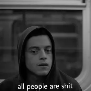 😕 all people are shit offensive, negative, swear word, attitude, unhappy telegram sticker