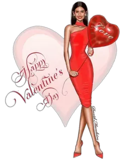 ❤️ Happy Valentine's Day, Love Valentinstag, Frau, Herz, Liebe, Luftballon telegram sticker