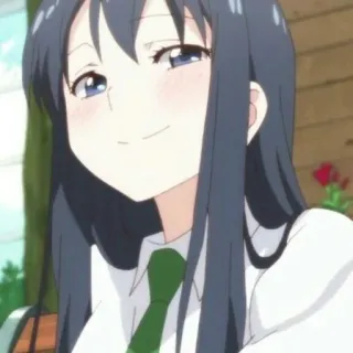 😏 anime girl, school uniform, happy, smiling, cute whatsapp sticker