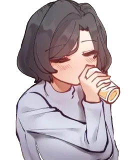 🍺 trinken, Anime, Mädchen, Cartoon, Getränk telegram sticker