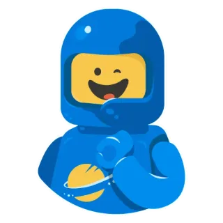 👌 Lego, Astronaut, Luar Angkasa, Kedipan Mata, Planet, Biru whatsapp sticker