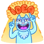 😃 IDEA cat, idea, lightbulb, brainstorming, cartoon telegram sticker