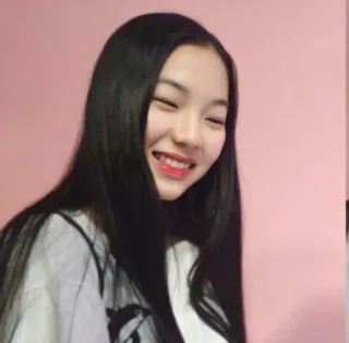 🌸 여자, 미소, 행복한, 인물 사진, 검은 머리 telegram sticker