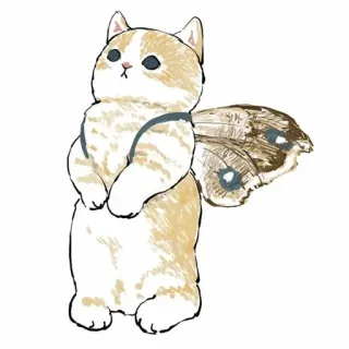 💗 kot, kociak, słodki, zwierzę, skrzydła motyla, ilustracja telegram sticker