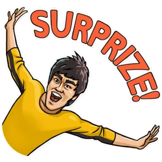 🎃 Bruce Lee SURPRIZE! Bruce Lee, surprise, autocollant, arts martiaux whatsapp sticker