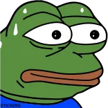 😳 Pepe the Frog Frosch, schwitzend, Meme, Pepe, nervös telegram sticker