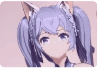 😉 Anime, Kocia dziewczyna, Manga, Kreskówka, Ilustracja, Portret telegram sticker