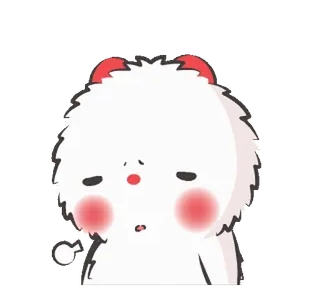 😮‍💨 Dessin animé, Personnage, Mignon, Duveteux, Triste, Emoji whatsapp sticker