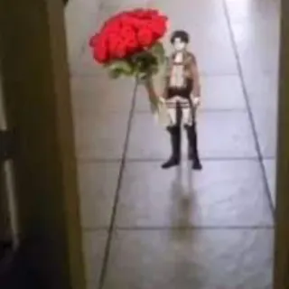 🎉 Levi Ackerman Attack on Titan Anime, Roses, Personnage, Illustration, L'Attaque des Titans telegram sticker