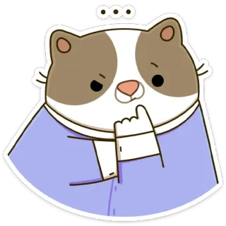 🤔 ... cat, cute, sticker, thinking, cartoon whatsapp sticker