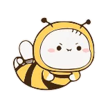 😐 lindo, abeja, animal, kawaii, dibujos animados whatsapp sticker