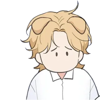 🙁 Мультик, Грустный, Милый, Персонаж, Собачьи уши telegram sticker